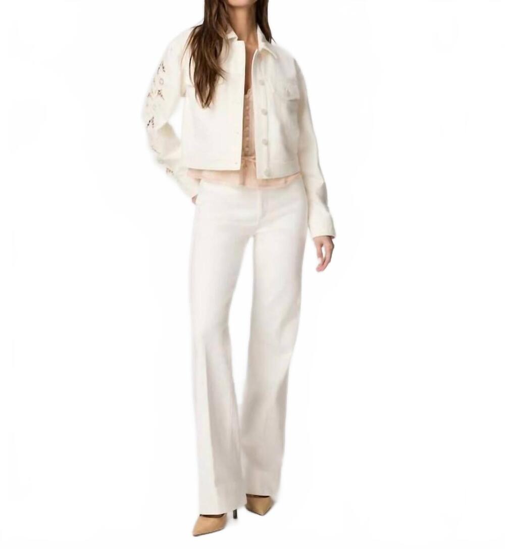 NEW PAIGE michele embroidered floral jacket in ecru